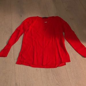 long sleeve red silk shirt